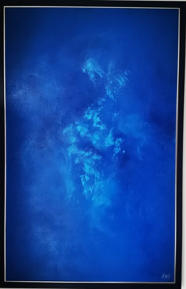 Painting titled "Monochrome bleu II" by Elodie Dollat, Original Artwork, Acrylic
