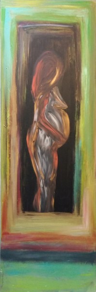 Painting titled "Femme isolée avec s…" by Elodie O'Rourke, Original Artwork, Acrylic