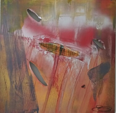 Painting titled "Marteau" by Élodie Guilloton, Original Artwork, Spray paint Mounted on Wood Panel