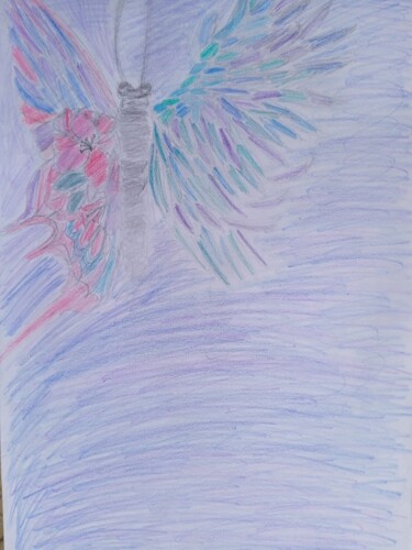 Disegno intitolato "Papillons imaginair…" da Élodie Jouot, Opera d'arte originale, Matita