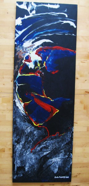 Painting titled "Lava Lake, New Zeal…" by Elodie.M Richard, Original Artwork, Acrylic