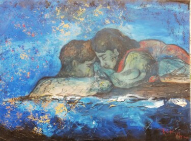 Pittura intitolato "Titanic Mediterraneo" da Elodie Magnano, Opera d'arte originale, Olio