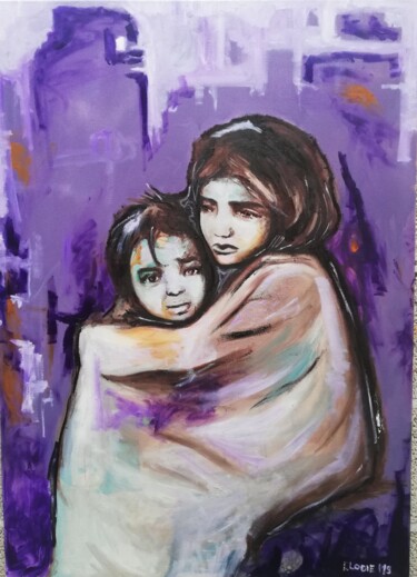 Painting titled "Brothers" by Elodie Magnano, Original Artwork, Oil