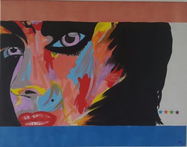 Peinture intitulée "femme coloree" par Er, Œuvre d'art originale, Acrylique
