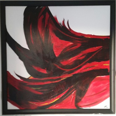 Peinture intitulée "vague de feu" par Er, Œuvre d'art originale, Acrylique