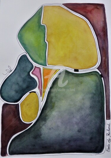 Painting titled "The Invisible Chair…" by Elodie M. Richard, Original Artwork, Watercolor