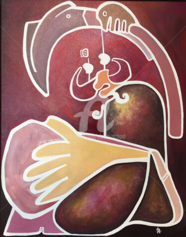 Painting titled "My Grandfather ‘s M…" by Elodie M. Richard, Original Artwork, Acrylic