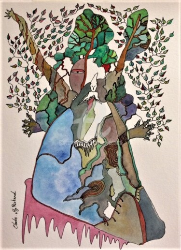 Peinture intitulée "A Tree Story" par Elodie M. Richard, Œuvre d'art originale, Aquarelle