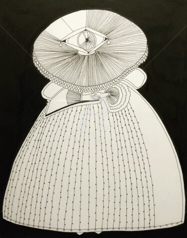 Desenho intitulada "The Eye Queen" por Elodie M. Richard, Obras de arte originais, Tinta