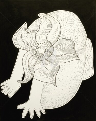 Dibujo titulada "The Metamorphosis o…" por Elodie M. Richard, Obra de arte original, Tinta