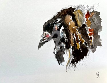 Painting titled "Pigeon Pox, Bella’s…" by Elodie M. Richard, Original Artwork, Watercolor