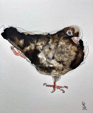 Malerei mit dem Titel "Forbo, 3" von Elodie M. Richard, Original-Kunstwerk, Aquarell