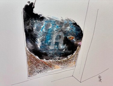 "Baby Pigeon (Munich…" başlıklı Tablo Elodie M. Richard tarafından, Orijinal sanat, Suluboya