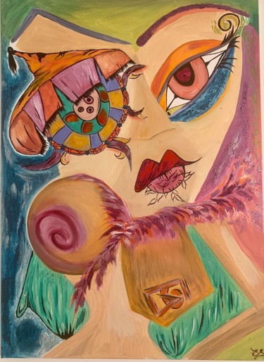 Painting titled "Bagassa" by Elodie Serra, Original Artwork, Acrylic