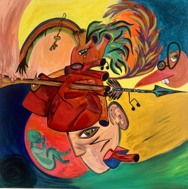 Painting titled "Su coru abbertu" by Elodie Serra, Original Artwork, Acrylic