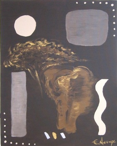 Peinture intitulée "Rêve d'Afrique" par Elodie Aumage, Œuvre d'art originale, Huile