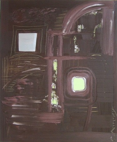 Peinture intitulée "Fenêtres sur l'inco…" par Elodie Aumage, Œuvre d'art originale, Huile