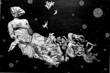 Dibujo titulada "Voyage Cosmique" por Elodie Barre, Obra de arte original, Lápiz