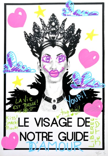 LOVE Gravures & estampes intitulée "LOVE" par Elodie Teyssier, Œuvre d'art originale, Sérigraphie