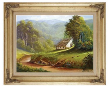 Pintura intitulada "Paisagem - Casa de…" por Ems, Obras de arte originais