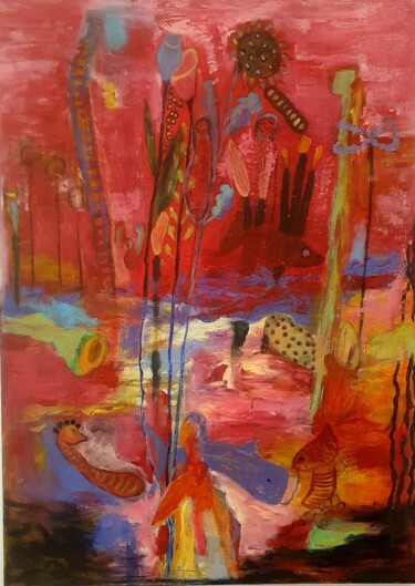 Malerei mit dem Titel "Red sea" von Eloise Gerbert, Original-Kunstwerk, Acryl