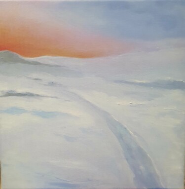 Peinture intitulée "Winter evening in t…" par Eloise Gerbert, Œuvre d'art originale, Huile