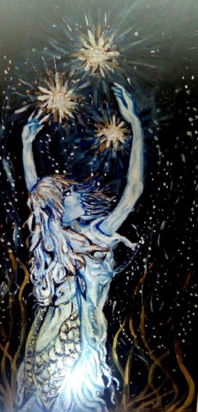 Peinture intitulée "Fée des étoiles" par Eloart :3, Œuvre d'art originale, Acrylique