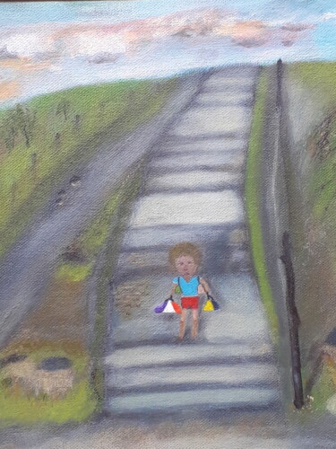 Pintura titulada "O menino das 7 marm…" por Eloisio Valadao, Obra de arte original, Oleo