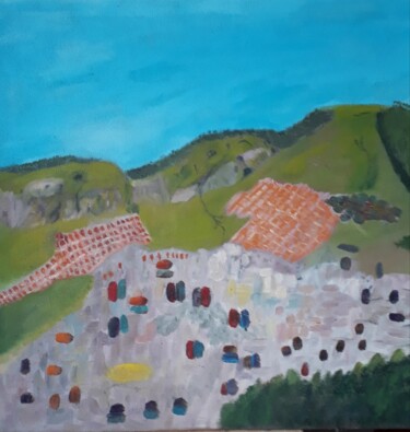 Pintura intitulada "100 casas" por Eloisio Valadao, Obras de arte originais, Óleo