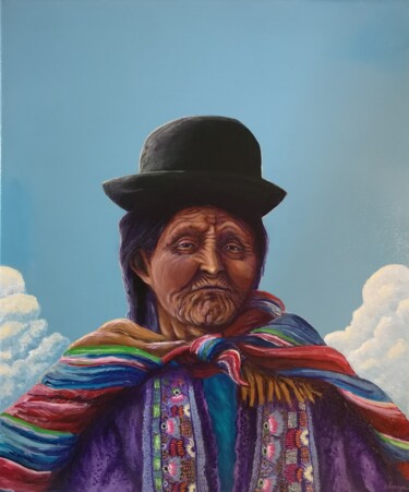 Painting titled "Cholita" by Eloprgn, Original Artwork, Acrylic