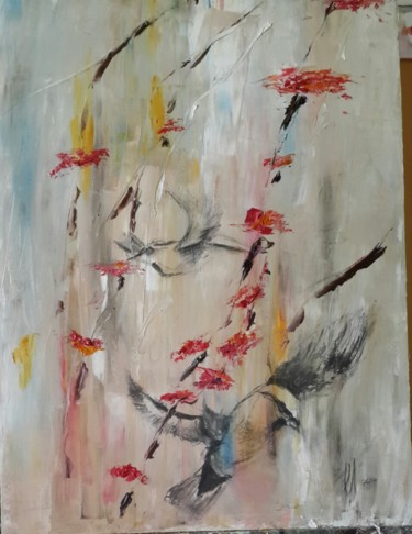 Peinture intitulée "Between the blossom…" par Elria Trahms, Œuvre d'art originale, Autre