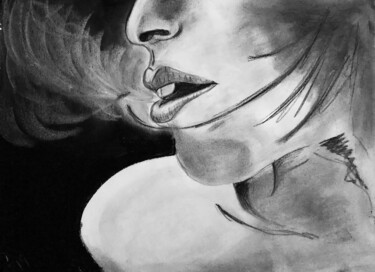 Disegno intitolato "Smoke and mirrors" da Els Devrieze, Opera d'arte originale, Carbone