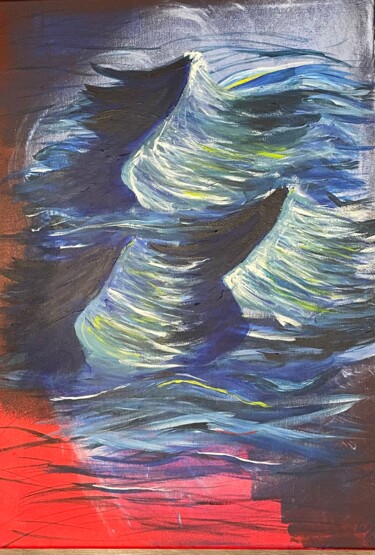 Картина под названием "Bodies of water par…" - Els Devrieze, Подлинное произведение искусства, Акрил