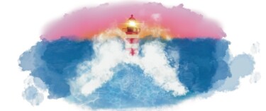 Digitale Kunst mit dem Titel "Lighthouse" von Els Devrieze, Original-Kunstwerk, Digitale Malerei