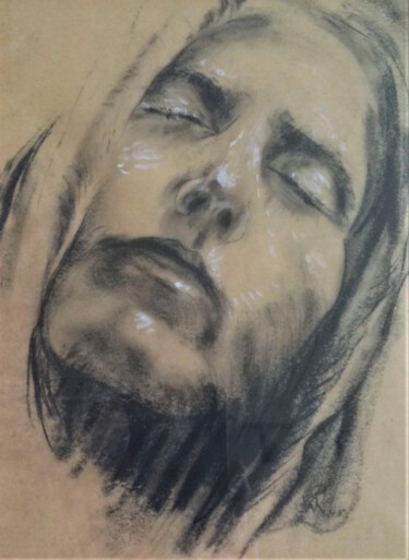 Desenho intitulada "Portrait study" por Els Devrieze, Obras de arte originais, Carvão