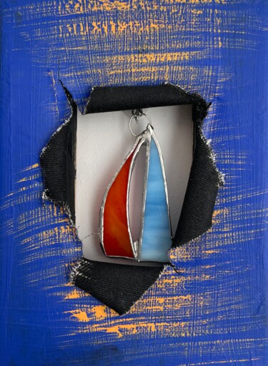 Pintura titulada "Glass boat" por Els Devrieze, Obra de arte original, Vidrio