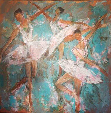 Peinture intitulée "Ballet inspiration" par Els Driesen, Œuvre d'art originale, Acrylique Monté sur Panneau de bois