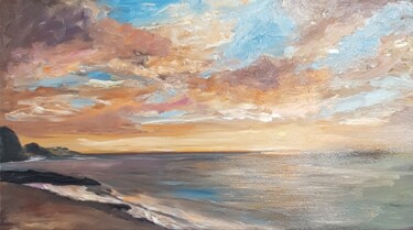 Pittura intitolato "Seascape on Hawaii" da Els Driesen, Opera d'arte originale, Olio