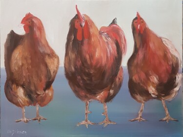 Painting titled "New Hampshire chick…" by Els Driesen, Original Artwork, Oil