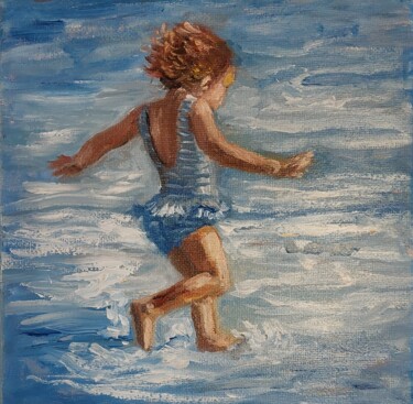 Schilderij getiteld "Catch me" door Els Driesen, Origineel Kunstwerk, Olie