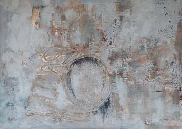 Ζωγραφική με τίτλο "Rolling stone" από Els Driesen, Αυθεντικά έργα τέχνης, Ακρυλικό Τοποθετήθηκε στο Ξύλινο φορείο σκελετό