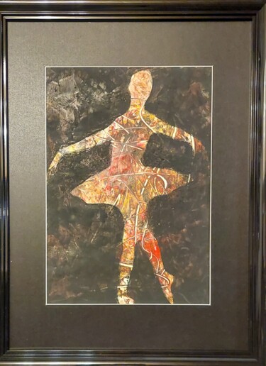 Painting titled "Ballerina in black" by Els Driesen, Original Artwork, Acrylic