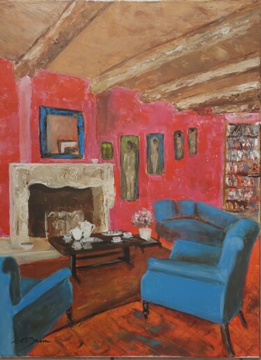 Pintura intitulada "My home in France" por Els Driesen, Obras de arte originais, Acrílico