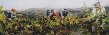 Peinture intitulée "les-vignes-d-olargu…" par Els Knockaert, Œuvre d'art originale