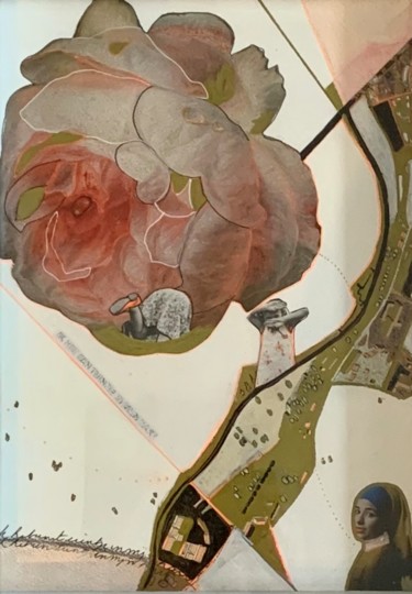 Collages titulada "Ik heb een tuintje…" por Els Robberechts, Obra de arte original, Collages