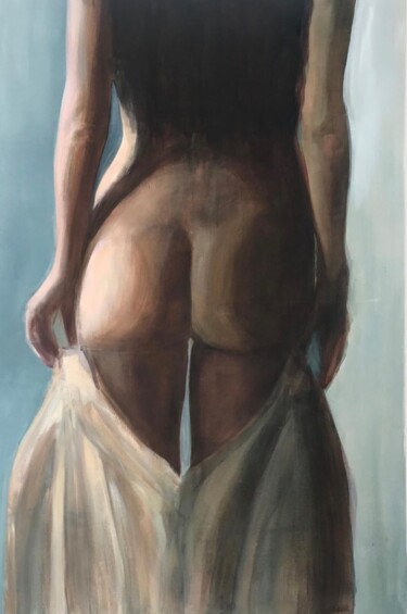 Painting titled "Undress" by Els Thijs, Original Artwork, Oil