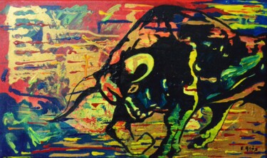 Peinture intitulée "Corrida de toros" par Elsa Alós, Œuvre d'art originale, Acrylique