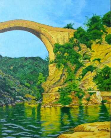 Peinture intitulée "Pont de Llierca" par Elsa Alós, Œuvre d'art originale, Acrylique