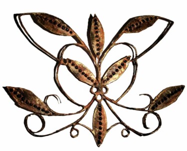 Sculpture titled "Papillon doré" by Elsa Mrugalski, Original Artwork, Acrylic
