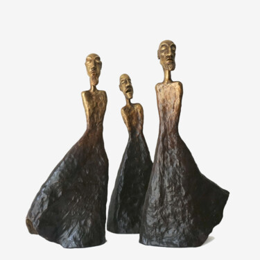 Scultura intitolato "Caminantes" da Elsa Muñoz, Opera d'arte originale, Bronzo